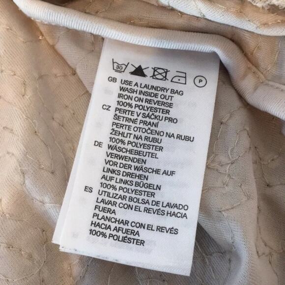 H&M sequin top boho cocktail SMALL EUC hi-low cream - Picture 6 of 8